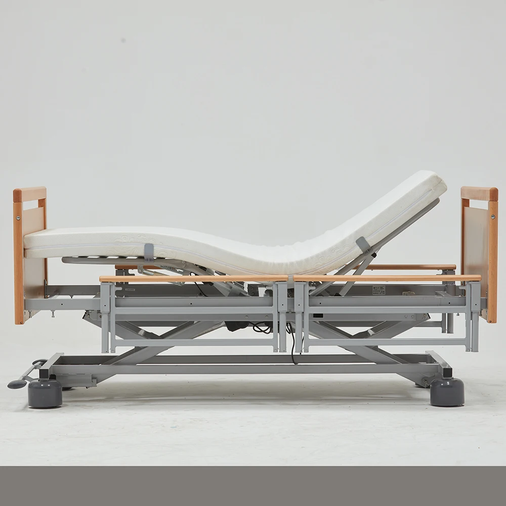 Electric 5-Function Electric Bed Backrest Rentrol Bariatric Patients Wood Simple Flat Hospital Bed Meidcal Beds For Home Care