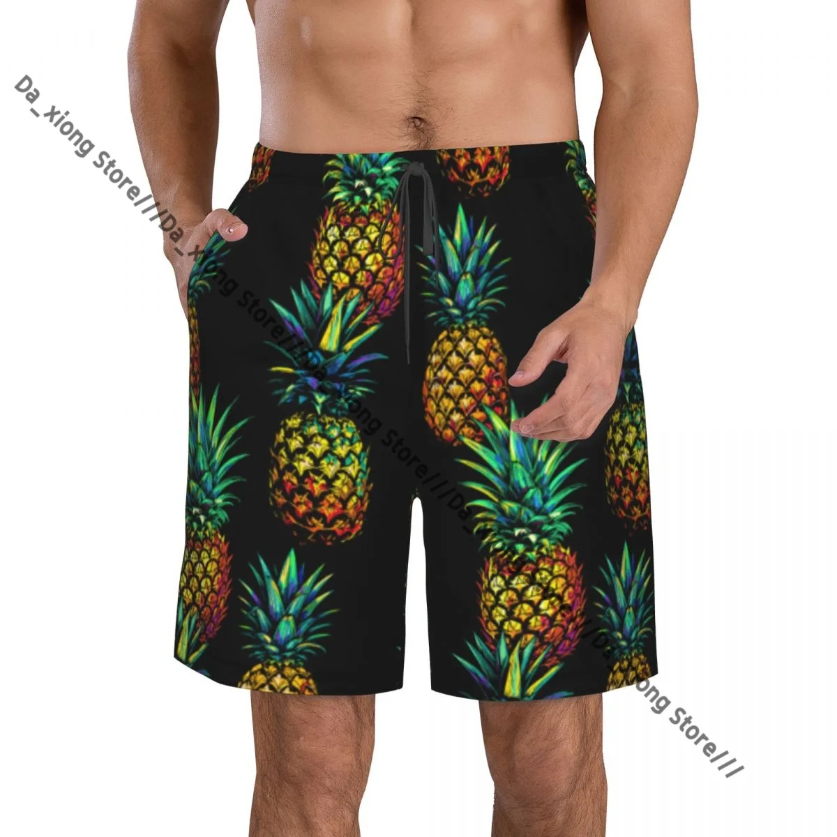 Men Beach Short Quick-drying Swimming Trunk Multicolor Pineapple Swimwear Swimsuit Bathing Shorts