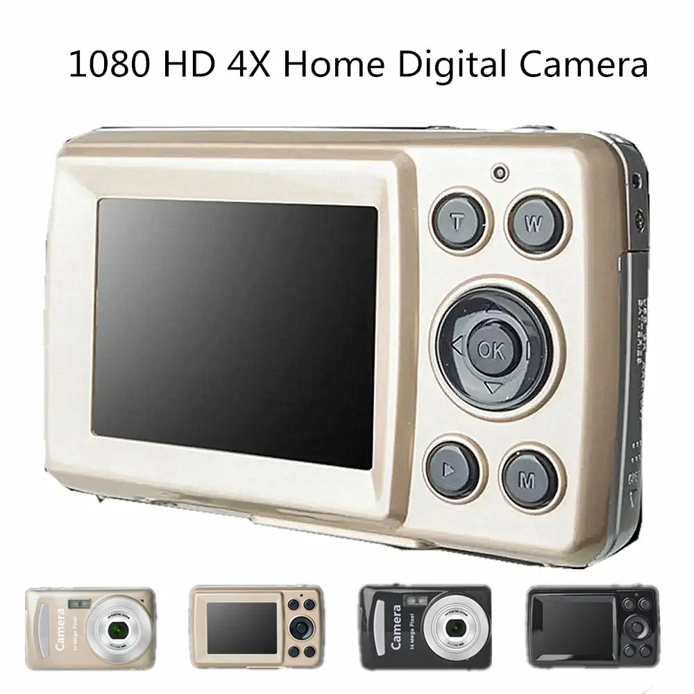 Portable 1080 HD 4X Home Digital 16 Million Pixel Compact Cameras for YouTube Vlogger Camcorder Beginner Photography Adult