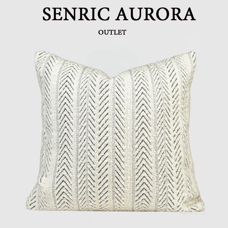 Design Luxury Cushion Cover 30x50 45x45 50x50cm Beige Wool Blend Geometric Square Pillowcase For Home Hotel Bed Living Room Sofa