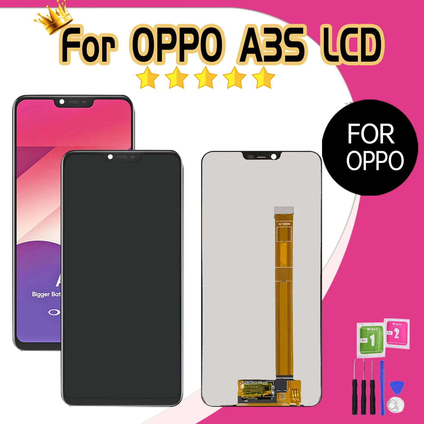 6.2\'\' LCD For OPPO A3S CPH1803 CPH1853 LCD Display Touch Panel Sensor For OPPO A3s Screen No/With Frame  Digitizer Assembly