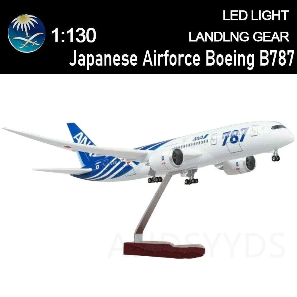 1:130 Scale Model Airplane B787 All Nippon Airways Plastic Model with Wheels and Light (Touch or Sound Control) Collectible Gift