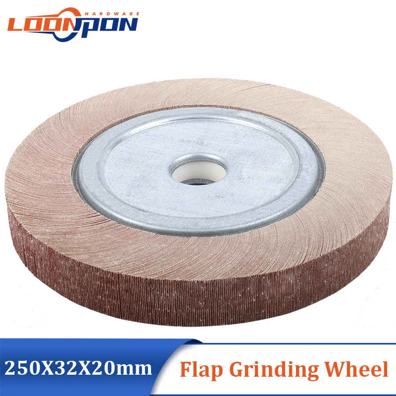 

250mm/10" Flange Flap Grinding Wheel Aluminum Oxide Cloth Mop Sanding Abrasive Polishing Disc 32mm Bore for Metal Wood