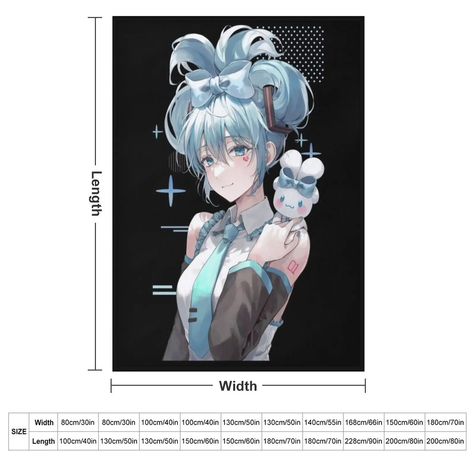 Hatsune Miku Throw Blanket Luxury Brand Quilt Polar Blankets