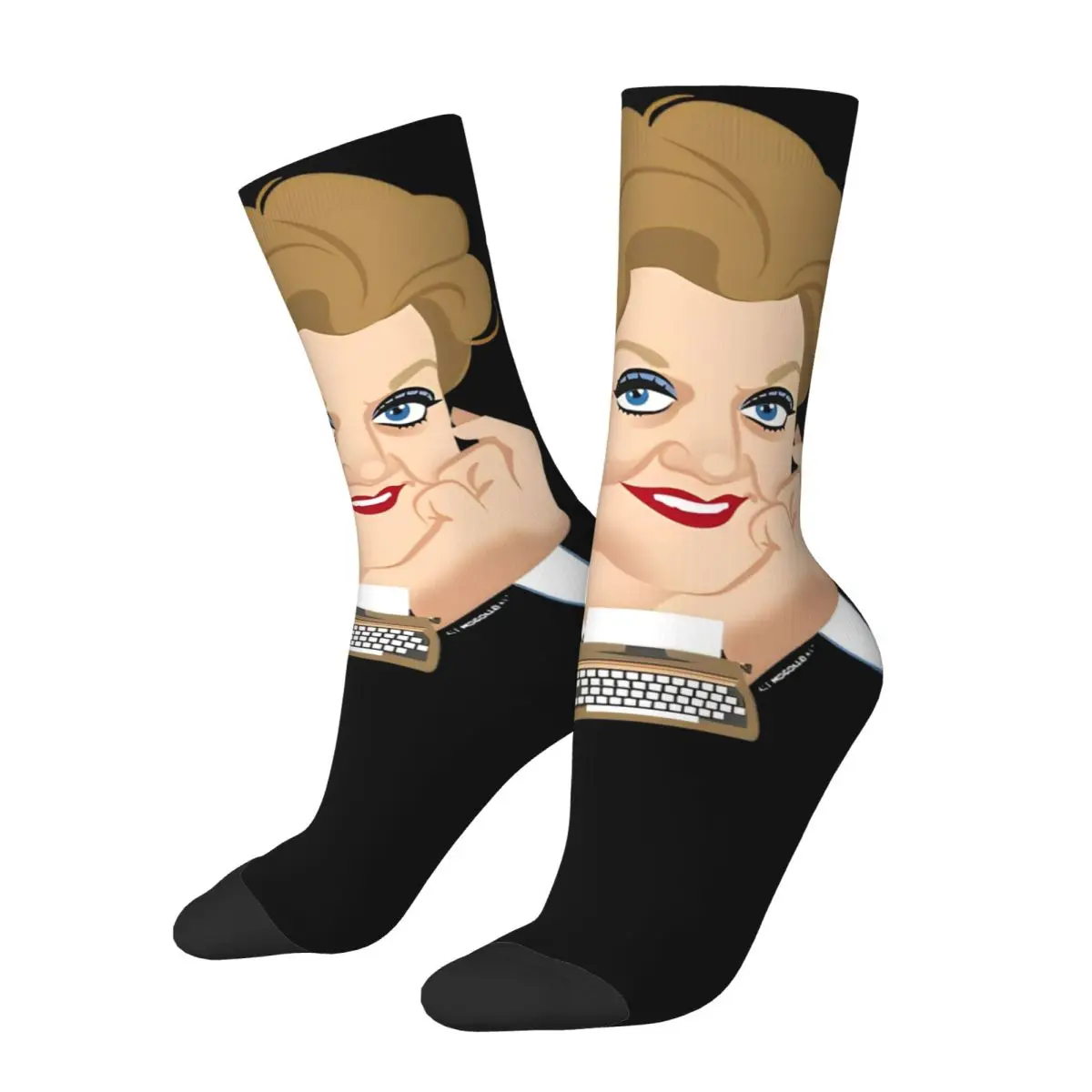 Men Socks Jessica Fletcher MURDER SHE WROTE Pop Stockings Autumn Gothic Warm Soft Socks Pattern Climbing Non-Slip Socks