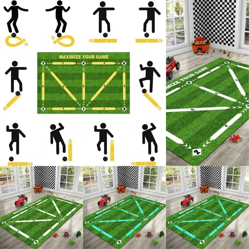 Football Training Mat Soccer Training Equipment Non Slip Foldable Kids Adults Dribble Mat Training Indoor Ourdoor