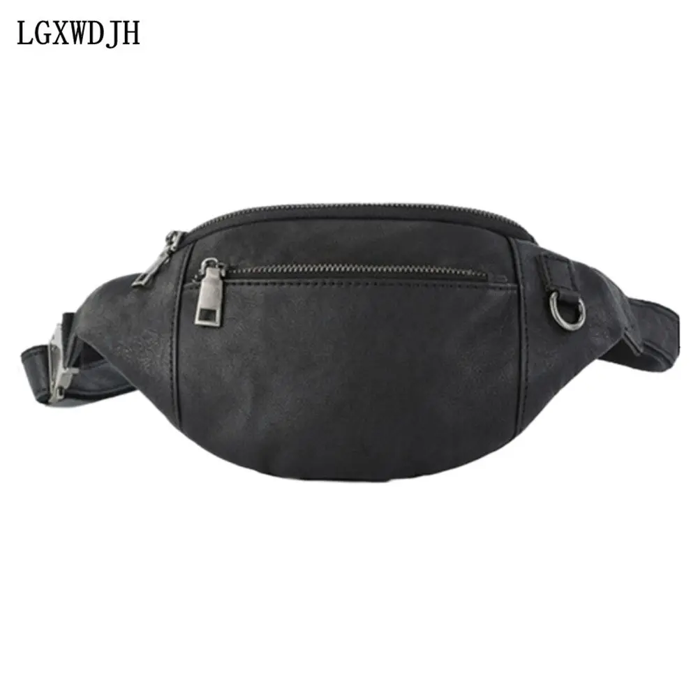 Multifunctional mobile phone Man belt pouch First layer cowhide Sports Waist pack Heart-shaped zipper belly bag Men\'s brand bag