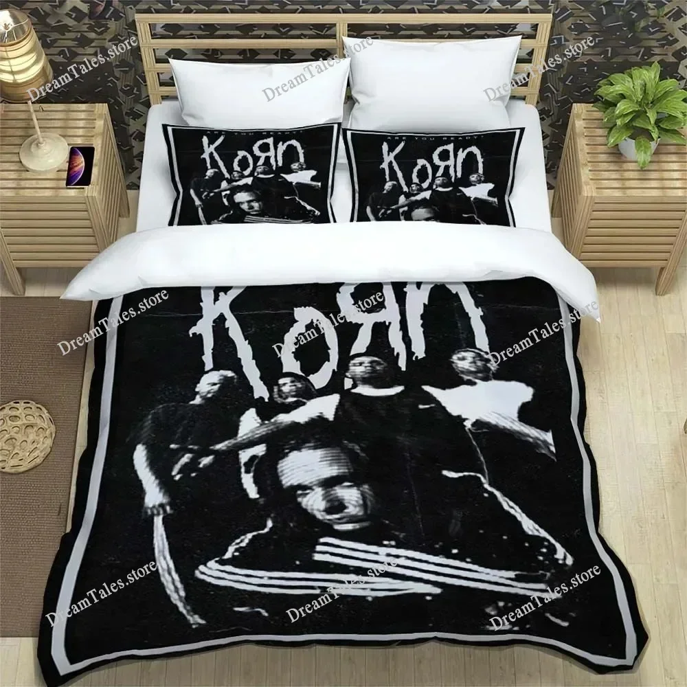 Fashion Rock Band K-Korn Sheet Quilt Covers Bedding Dormitory Sheets Soft Warm Bedding Set Luxury Gift Luxury Gift029592F