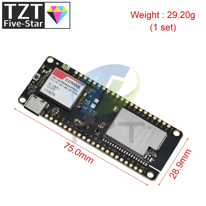 Imagem -02 - Módulo sem Fio e Antena para Arduino Cartão Sim Ttgo T-call V1.3 Esp32 Sim800l Gsm Gprs