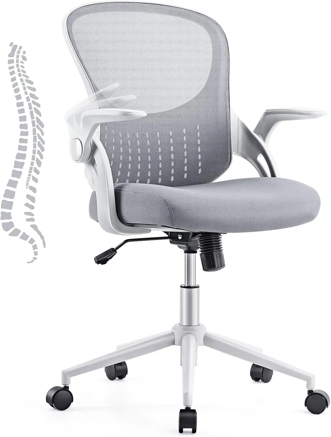 

Home Office Desk Chair – Ergonomic Office Chair with Lumbar Support and Flip-up Armrest, Height Adjustable Mesh Computer Chair