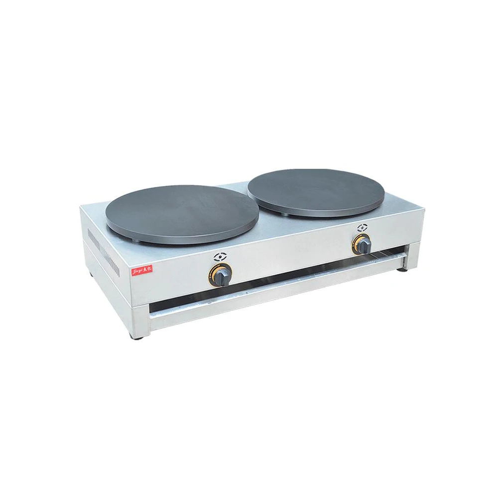 Double Gas Electric Pancake Machine Commercial Crepe Maker Pancake Baking Machine Frying Machine