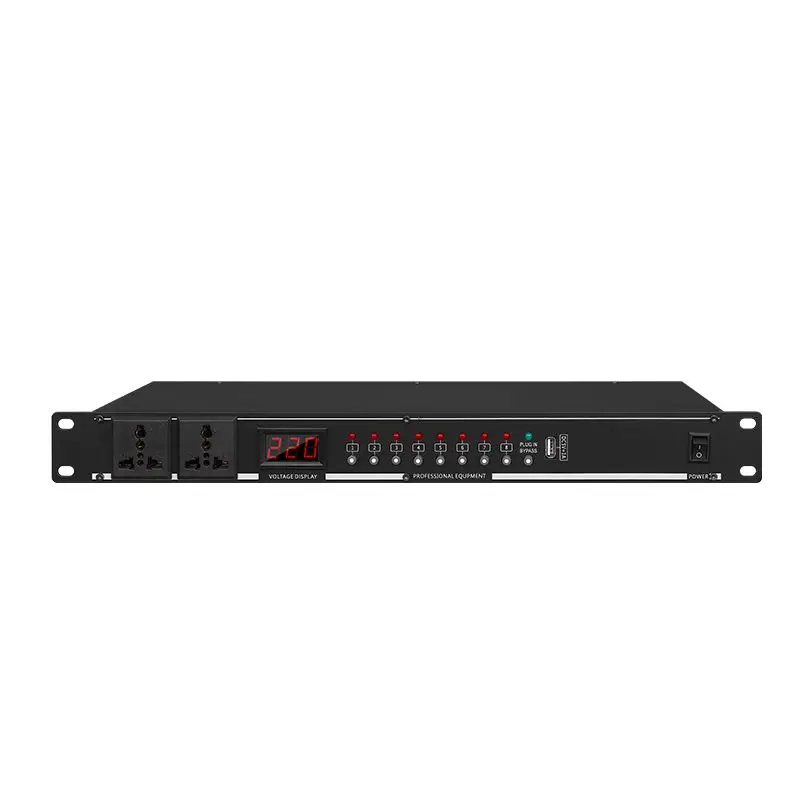 Power Sequencer Professional Stage Performer Home 8-way High Power Filtered Audio Power Manager Socket