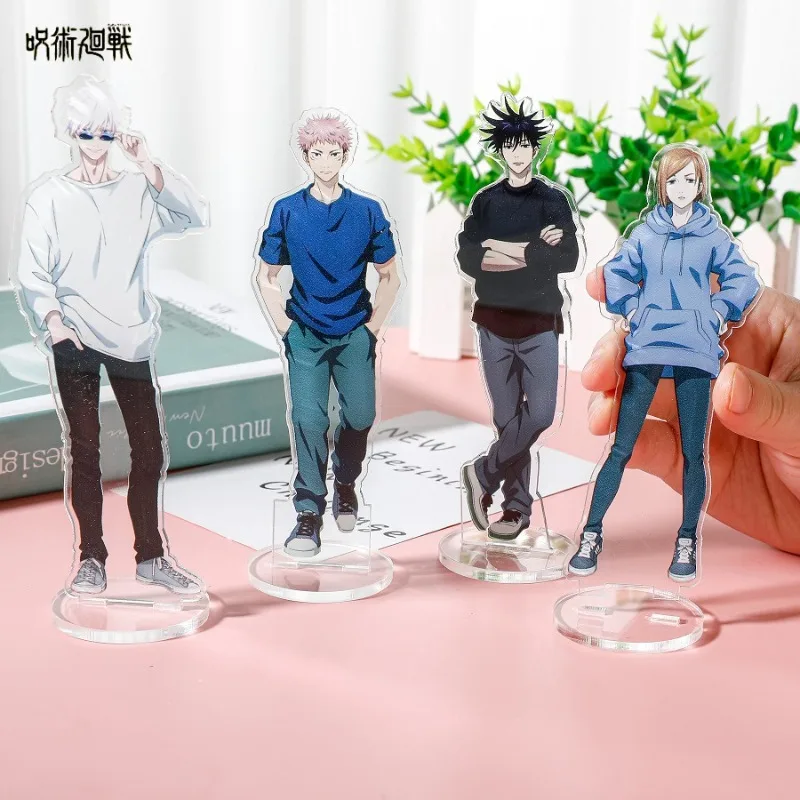 Cartoon Anime Jujutsu Kaisen Peripheral Gojo Nobara Yuji Megumi Fans Standing Model Plate Desk Decor Christmas Birthday Gifts