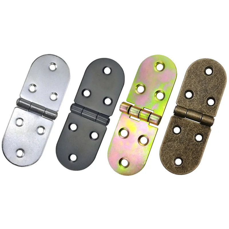 

Complete range of colors available Small Iron Hinge for Folding Table Flap Thickened Semi-Round Black Waist Hinge