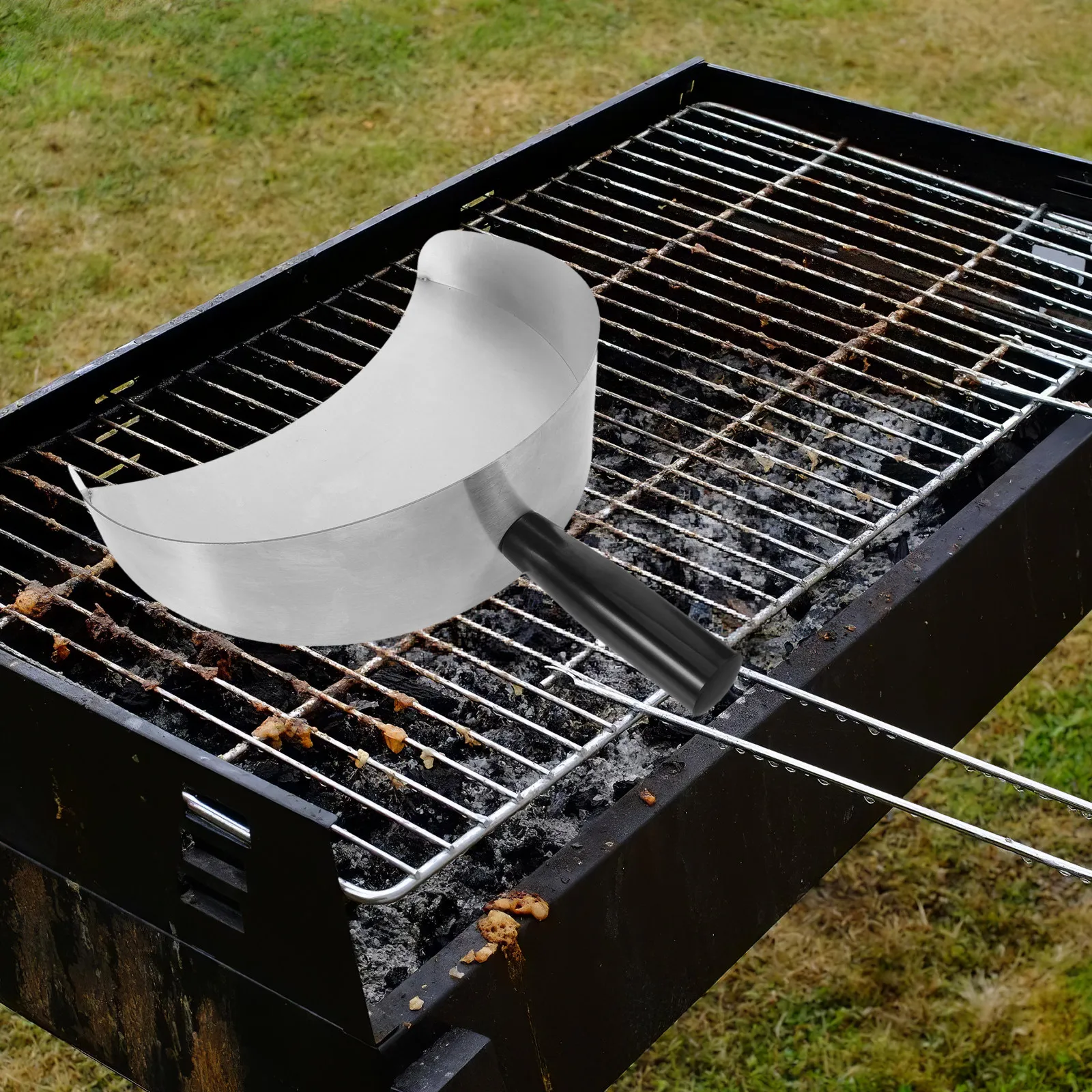 Stainless Steel Meat Catcher Pan Rotisserie Meat Shovel Long Handle for Shawarma Machine Bbq Accessories Grilling Tool Kebab