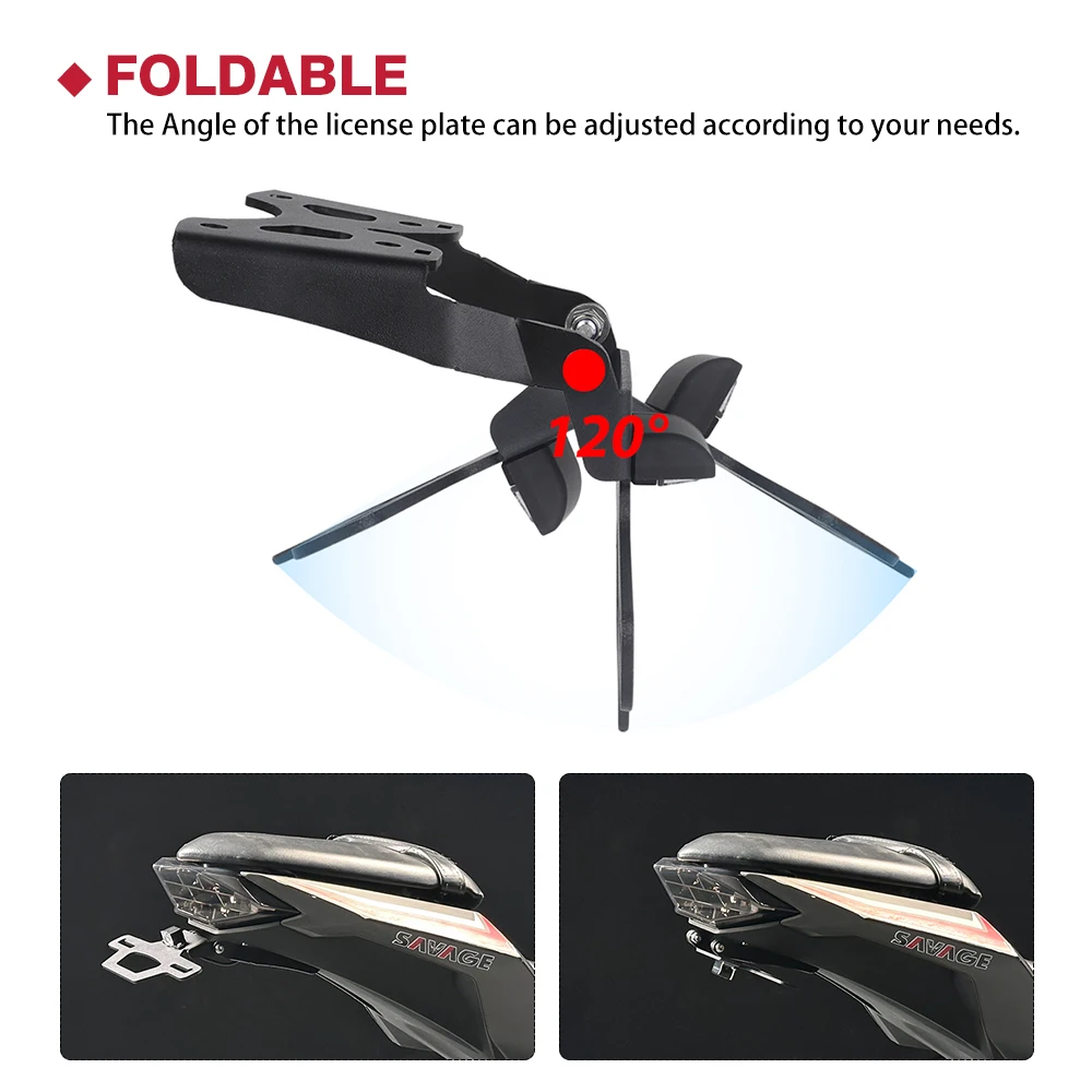 For Kawasaki Ninja 250 300 Z250 Z300 Motorcycle Folding License