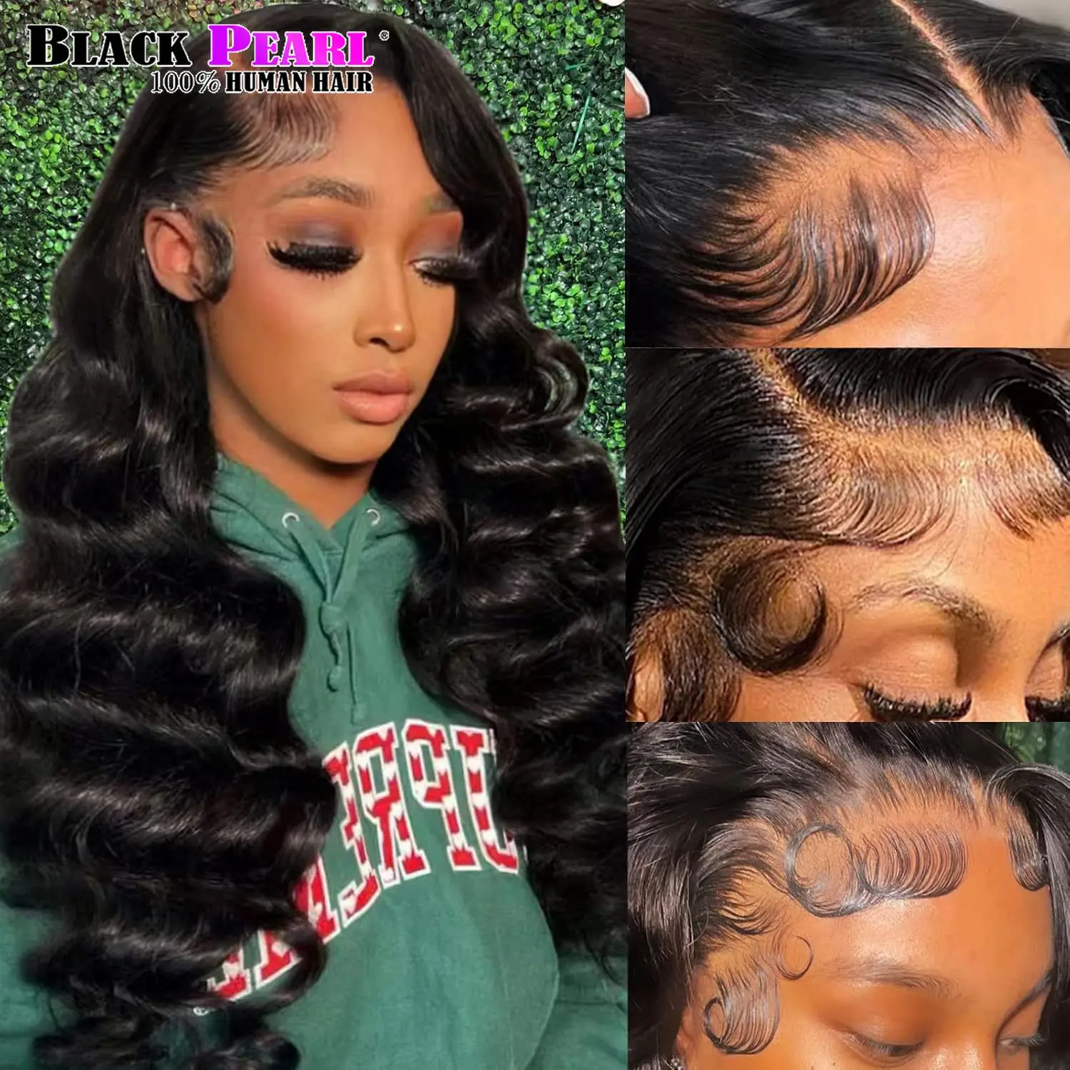 Black Pearl Body Wave Lace Front Wigs Human Hair Pre Plucked 13x4 HD Lace Frontal Wigs Natural Black Wigs for Women Glueless