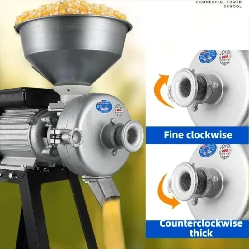 Stainless Steel Grain Grinder Multifunctional Cereal Mill Electric Feed Crusher For Home Kitchen Small Business Farm Use