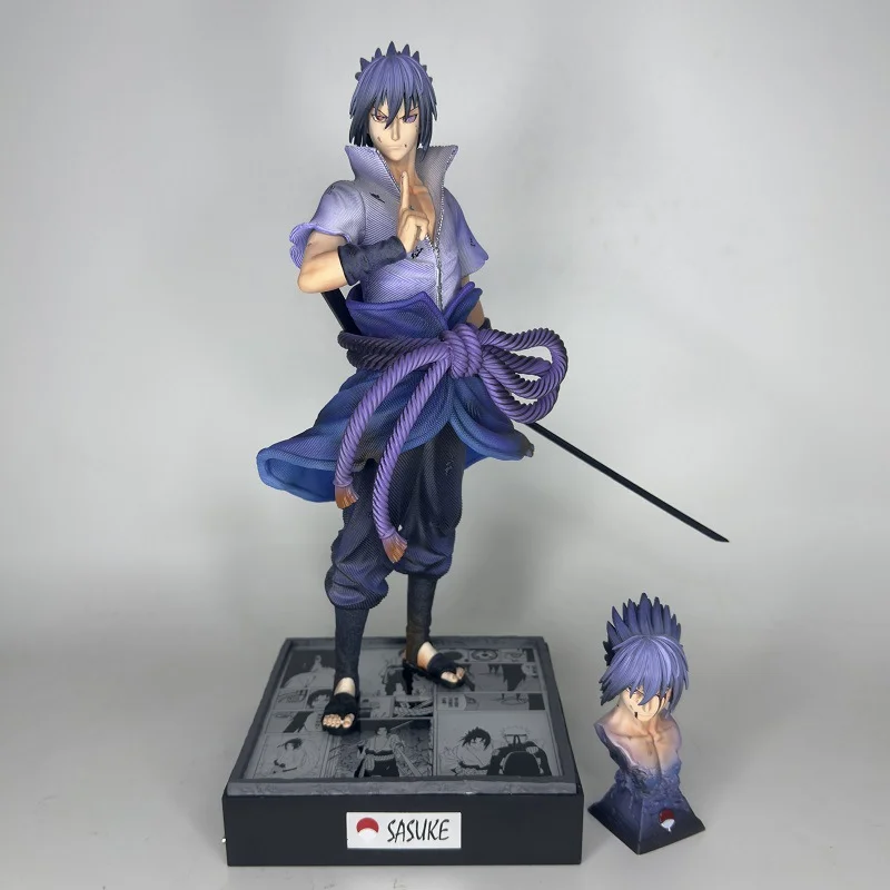 

35cm Naruto Uchiha Sasuke Figure - Double Head Carving Collectible Decor Desktop Ornament Model Toy Anime Naruto Fans Toys Gift