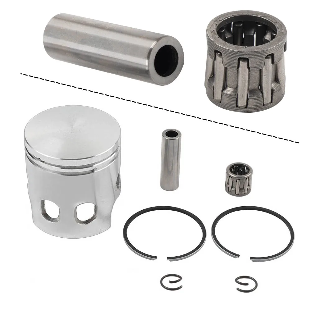 1Set Motorbike 47MM Piston Kit Ring 12MM Pin For Jog 80cc Engine 2-stroke ATV Scooter Steel Silver