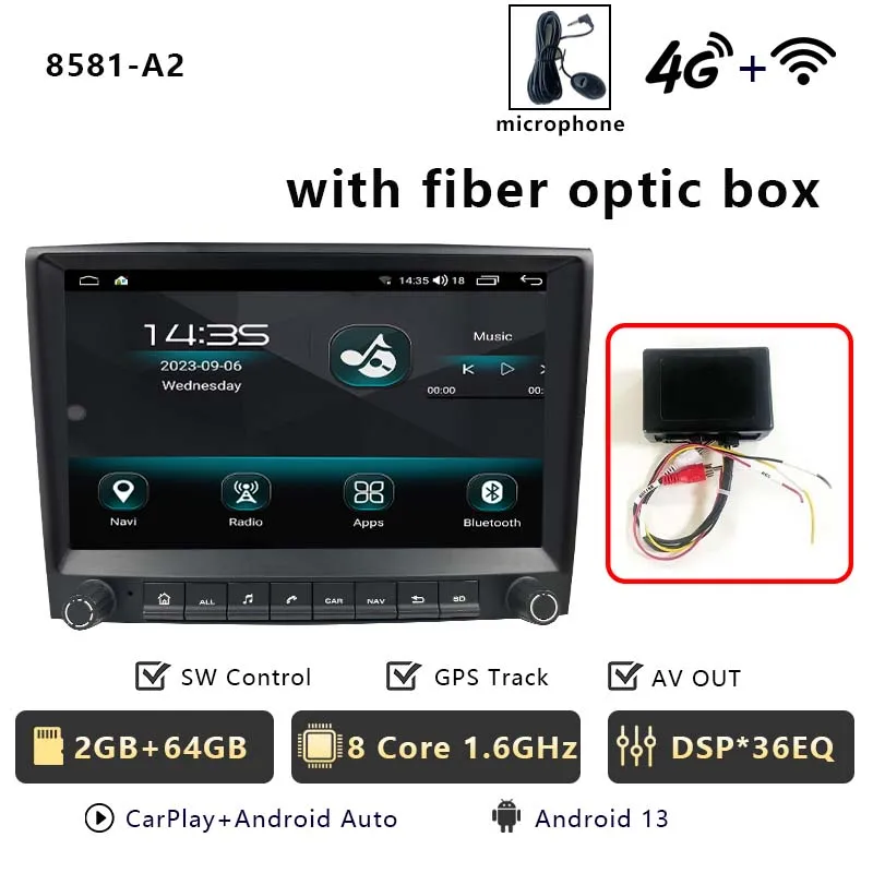 CHSTEK Android 14 autoradio multimediaspeler voor Porsche Boxster 987 Cayman 911 997 Carplay autoradio WIFI 4G GPS BT head unit