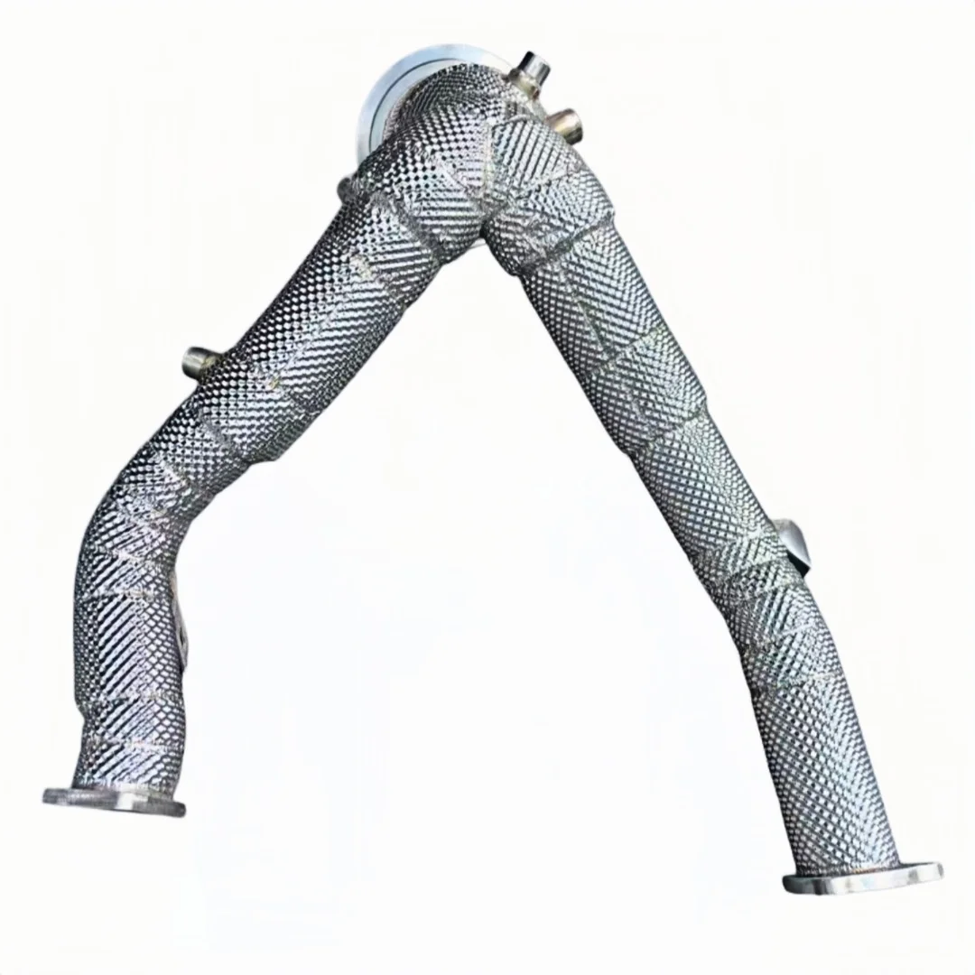 For DEX Stainless Steel With Heat Shiled High Flow Exhaust Downpipe for 2020-2024 Porsche Macan S 3.0T