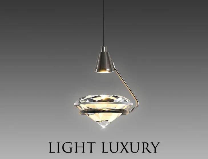 Master bedroom bedside aisle front desk bar entrance corridor restaurant bedroom diamond crystal lamp long line high-end