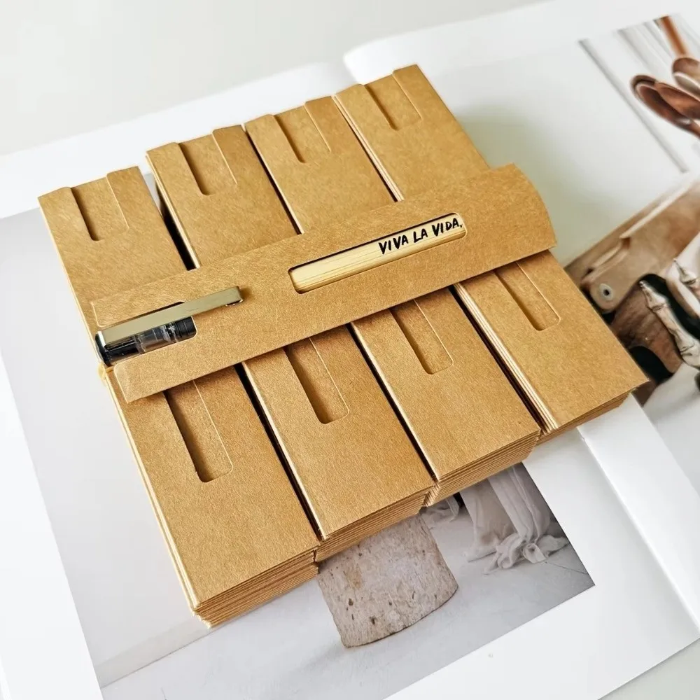 50pcs Kraft Paper Pen Sleeves Cardboard Scratch-Resistant Single Pen Pouches with Slot Cut-Out Design Pen Protector Holders