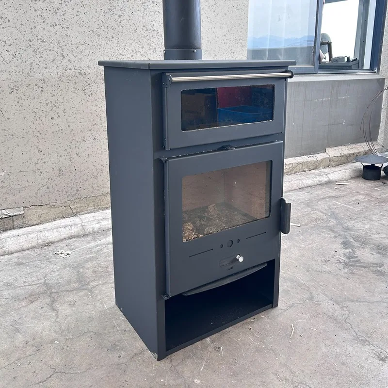 Kompor Kayu RC1401A 14KW Dengan Oven Dan Penyimpanan Kayu Bakar Kompor Kayu Bakar Dalam Ruangan Untuk Pemanasan Dan Memasak