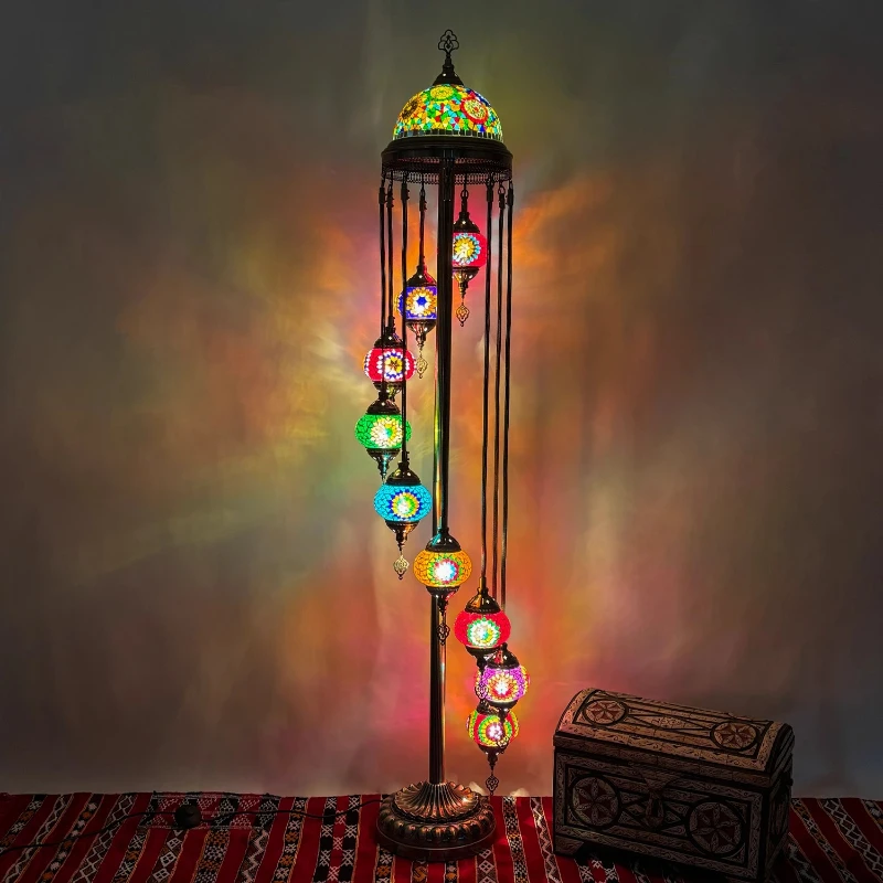 2025 Hot Selling 1.9-meter Tall Turkish-Style Floor Lamp, Retro Living Room and Bedroom Decoration