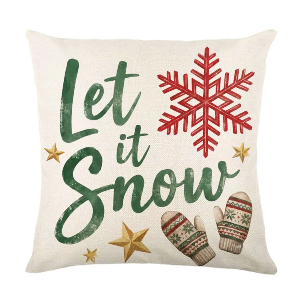 2D Flat Printing Christmas Pillow Covers Reindeer Soft Xmas Pillowslip Tree Square Throw Cushion Case Home Decoration