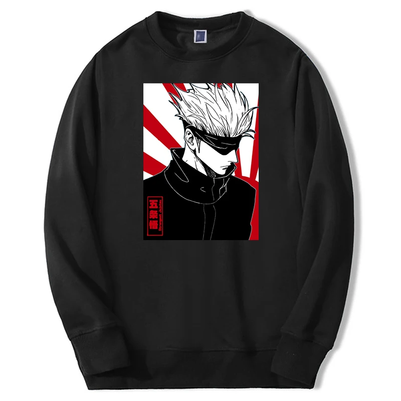 

2024 Autumn Winter Mens Oversize Anime Jujutsu Kaisen Sweatshirt Harajuku Warm Gojo Satoru Tracksuit Male Fitness Sweatshirt