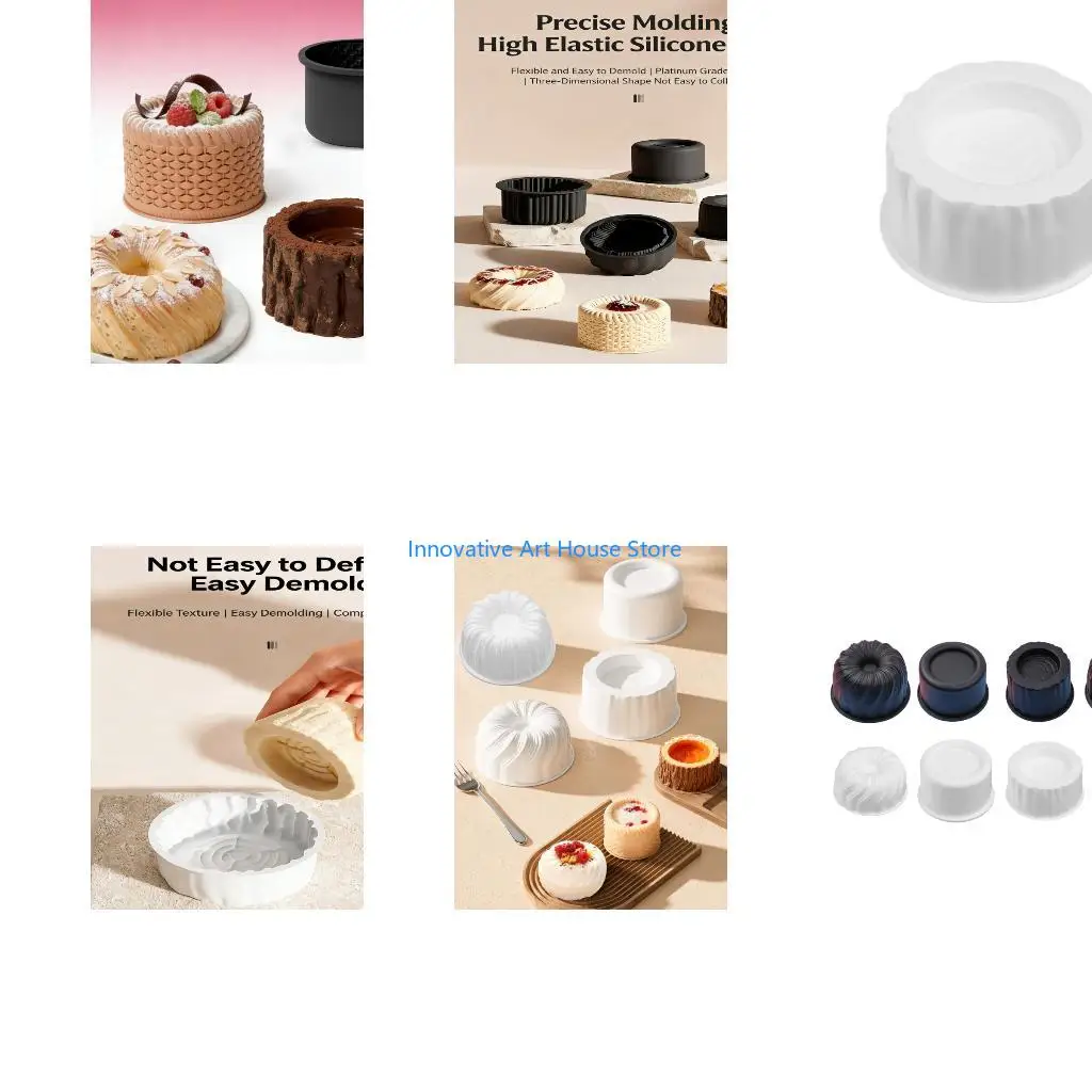 E1PC Round Shaped Chocolate Baking Mould Silicone Mousse Cake Molds for Family Gatherings and Celebration