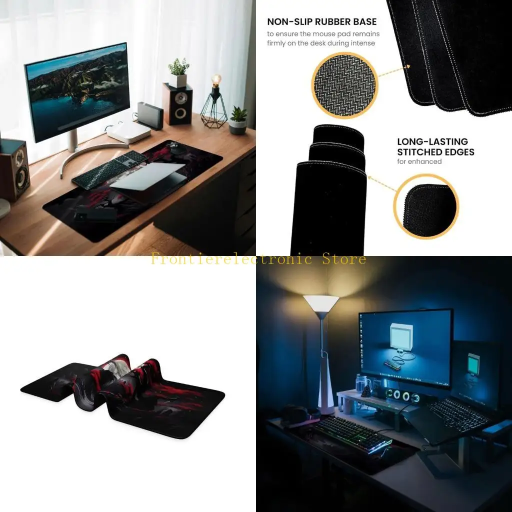 

G8DB Mouse Mate Slip Prain Prain Prain Plome Gliding Surfaces 900x400 мм для офисного и игрового коврика сшитых краев