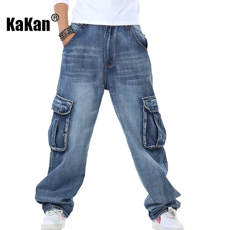 

Kakan - New Men's Multi Pocket Jeans, Y2k Clothes Street Loose Wide Leg Long Jeans Jeans Man Brand