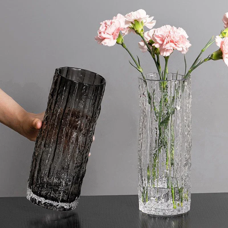 Extremely Cold Glacier Glass Vase Transparent Flower Arrangement Rose Flower For Room Dining Table Decoration Bottle