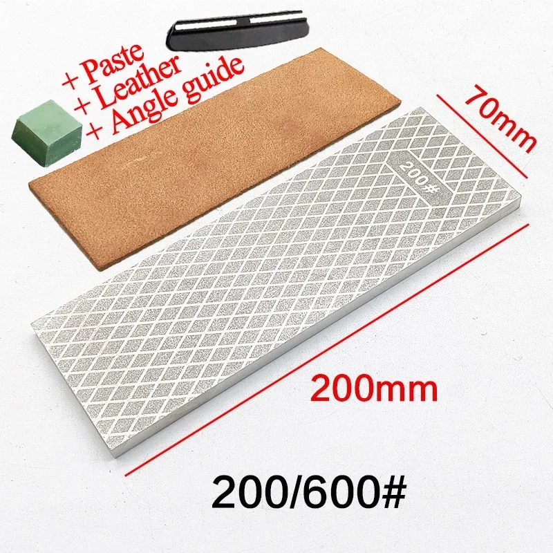 [Video]1pcs 400 1000 double side grit diamond knife sharpener sharpeing stone kitchen tools honing blade coarse sharpen