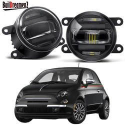 2IN1 Design LED Fog Light Assembly DRL 30W Aluminum Car Fog Daytime Running Lamp For Fiat 500 2012-2015 (Not Fit For Abarth)