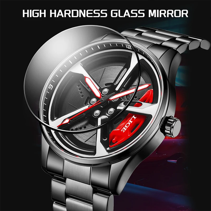 

LIGE новые специальные мужские часы с колесами, водонепроницаемые, из нержавеющей стали, светящиеся стильные роскошные часы, кварцевые мужские часы reloj hommes