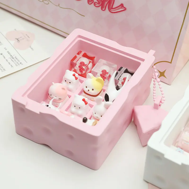 Cheese Theme Keycap Storage Box PLA Custom Origina Artisan Mechanical Keyboard Keycap Personality Dustproof 3x4 Cute Display Box