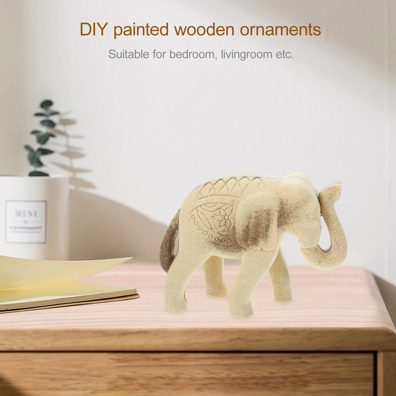

1pc Diy Wooden Animal Ornament Unfinished Desktop Decoration Home Bedroom Gift Craft Household Ornament