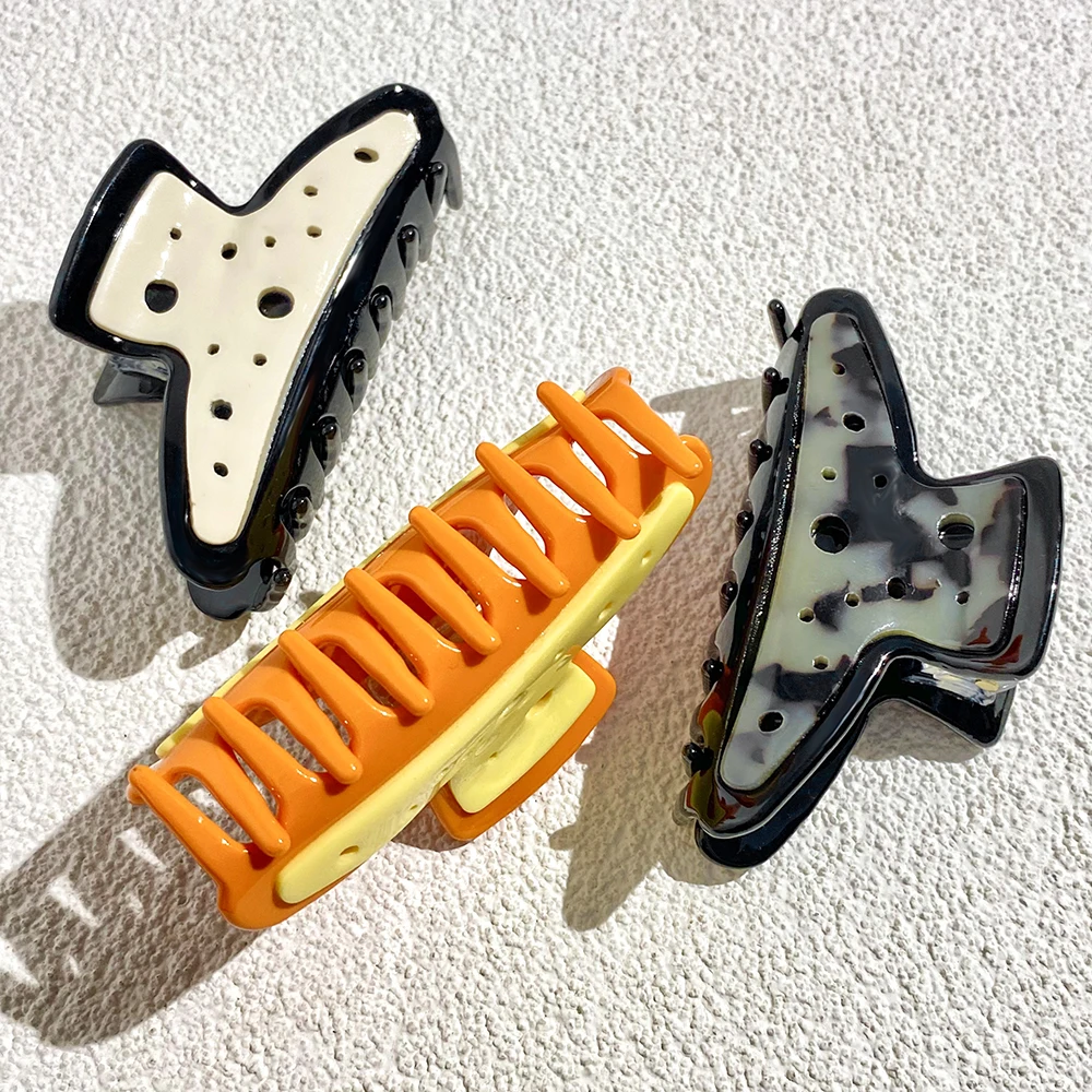 

Creative Acetate Cheese Geometric Hair Clip For Women Girls Temperament Shark Hairpin Hair Accessories Claw Tool Headwear Gift