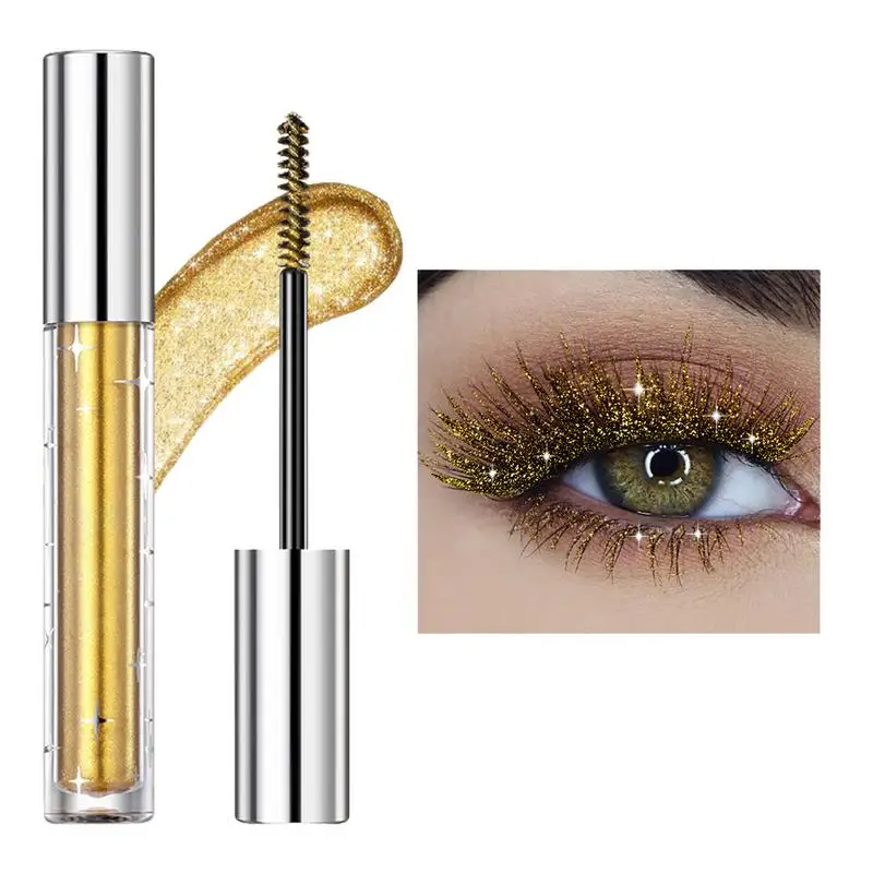 Glitter Mascara Quick Dry Long Lasting Waterproof Curling Thick Shiny Eyelash Shimmer Sexy Diamond Mascara for eyes Makeup