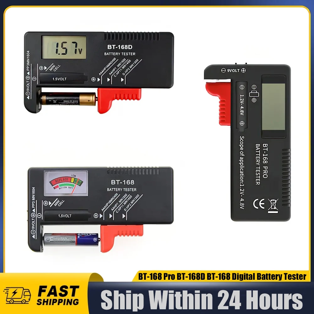 Tester Digitale Per Batterie CAM2 BT-168D – Compatibile Con AA, AAA, C, D, 9V E A Bottone