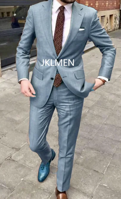 2023 Men\'s Suit   Handsome Casual 2 Piece Suit For Men Wedding Tuxedos Notched Lapel Groomsmen  Business  Prom Blazer