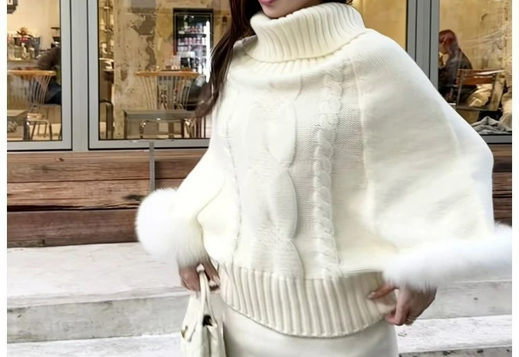 سترة نسائية جديدة لخريف وشتاء 2025 سترة متماسكة فضفاضة على طراز كسول للنساء #5