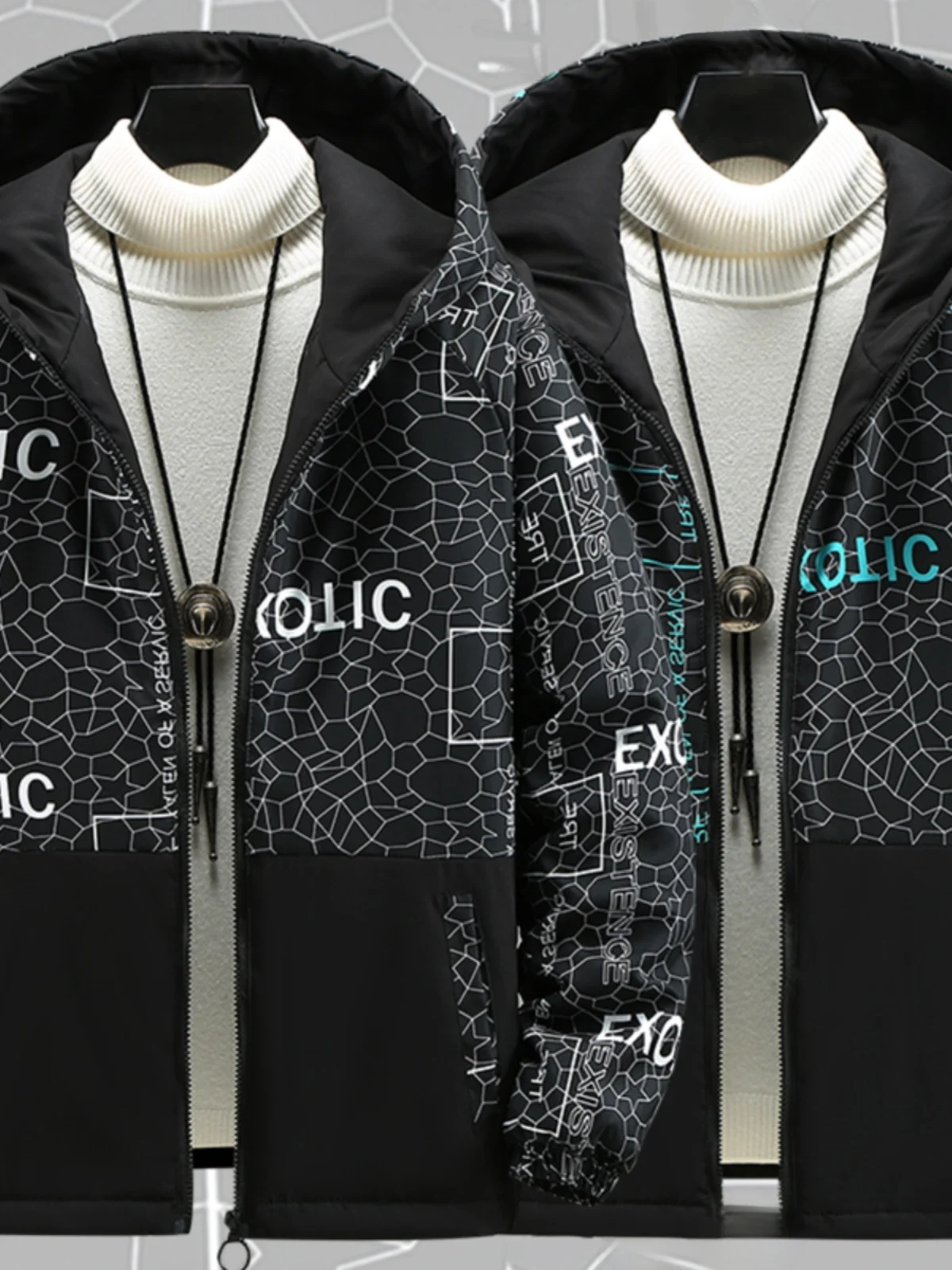 جايت قطن رجالي خفيف رفيع مقاس كبير فضفاض مناسب بقلنسوة أنيق جديد Sle ألياف البوليستر ملء دافئ Ci سحاب غير رسمي