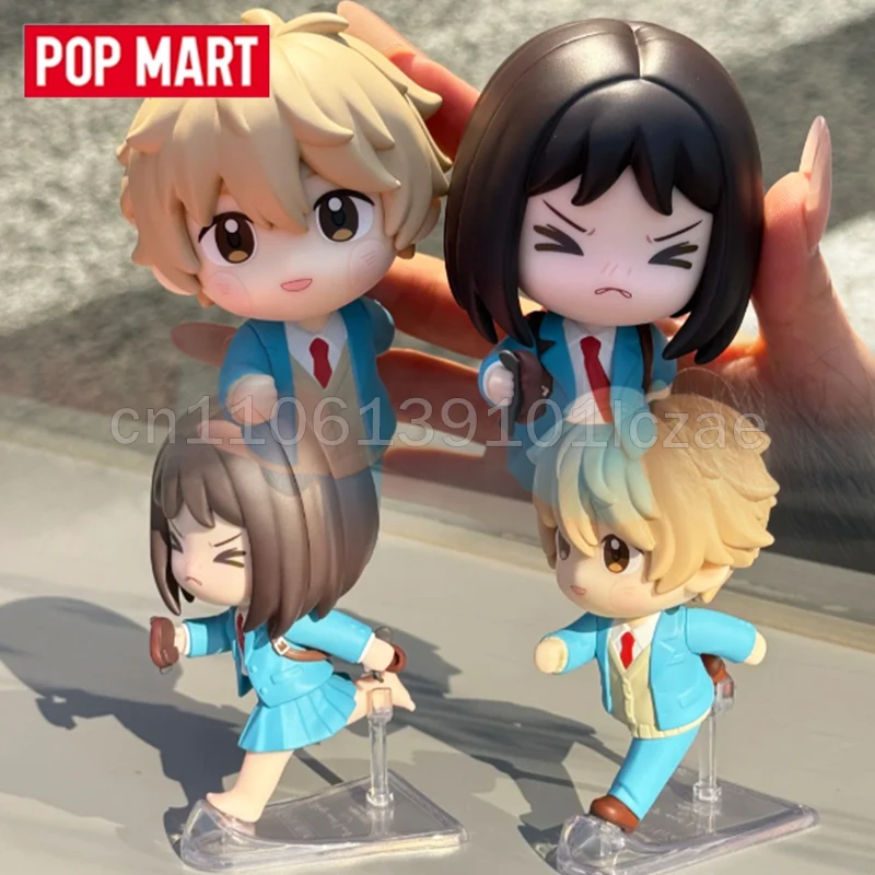 

POP MART GONG Let's GONG Figure Skip And Loafer Iwakura Mitsumi Shima Sousuke Chibi Figure Desktop Decor Collectible Anime Model