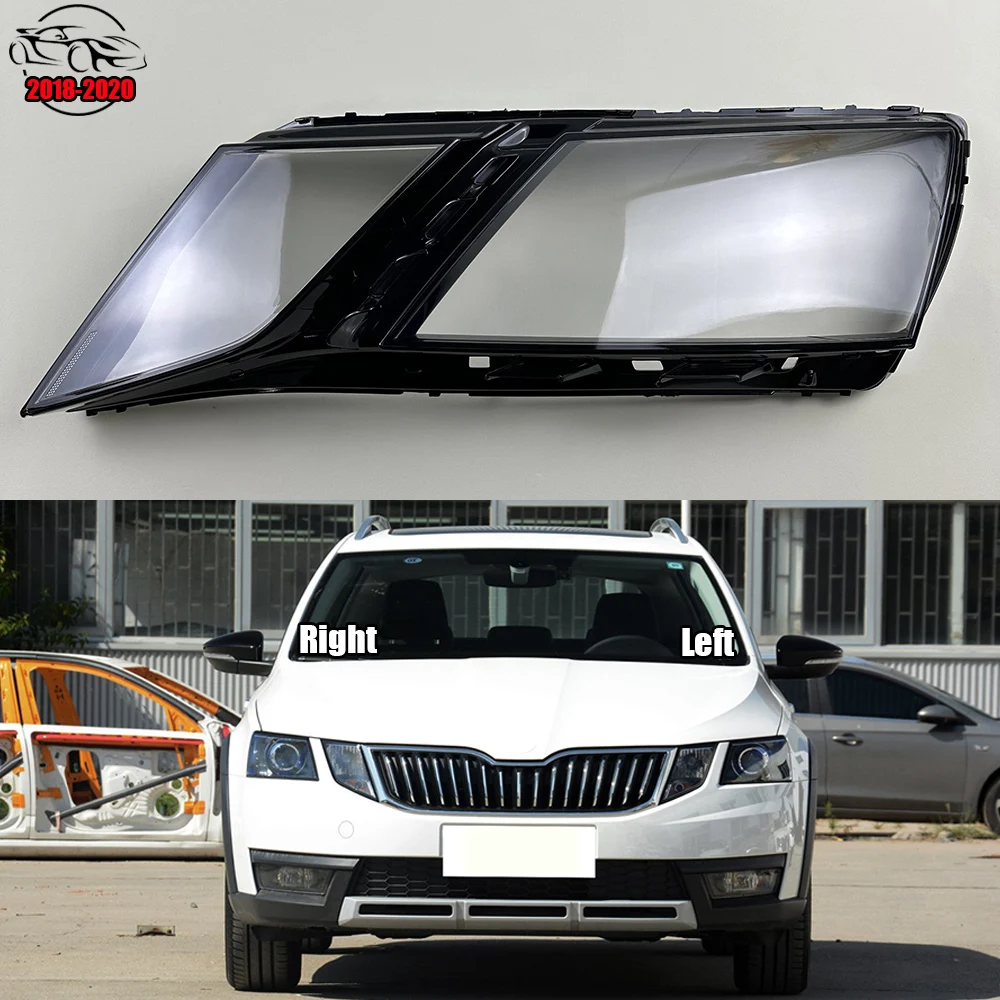 

For Skoda Octavia 2018 2019 2020 Car Front Glass Lens Caps Headlight Cover Auto Light Lampshade Lampcover Headlight Shell