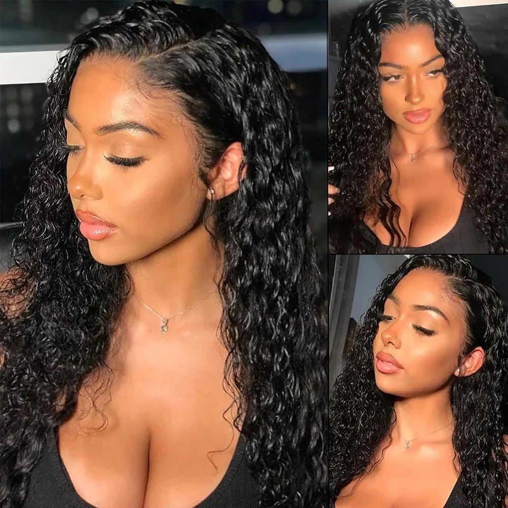 

Water Wave Lace Front Wigs Human Hair 180% Density Wet and Wavy Lace Human Hair Wigs Transparent Lace Frontal Wigs for Women